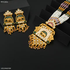 Mayro Elephant Handmade antique with earring for women long set - MYC051
