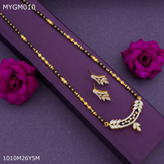 Mayro 1MG one line AD mangalsutra with earrings for women - MYGM010
