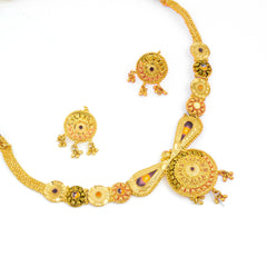 Mayro Round Cut Neckless With Earring for women - MYN001