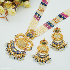 Mayro Handmade antique long Set with earring for women - MYC061