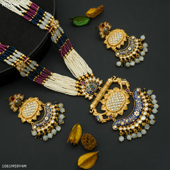 Mayro Handmade antique long Set with earring for women - MYC061