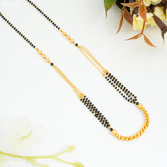 Mayro Three Line Shining Golden Ball Mangalsutra for Women- MYM109