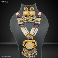 Mayro Handmade antique long Set with earring for women - MYC061