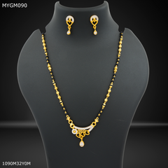 Mayro One Line Heart with Flower AD Design mangalsutra - MYGM090
