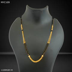 Mayro Three Line Shining Golden Ball Mangalsutra for Women- MYM109