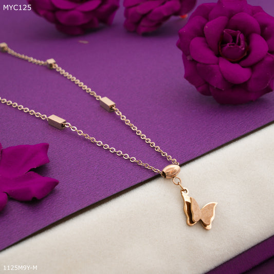 Mayro Designer Butterfly with Rosegold Chain for Women- MYC125