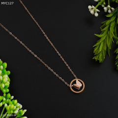 Mayro Round Butterfly with Rosegold Chain for Women- MYC127