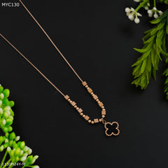 Mayro Black Flower with Rosegold Chain for Women- MYC130