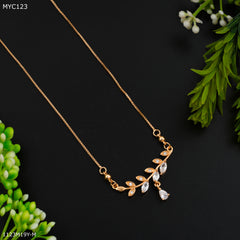 Mayro Designer Leaf with AD Flower Chain for Women- MYC123