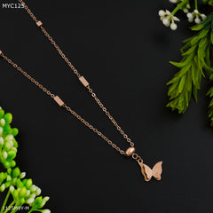 Mayro Designer Butterfly with Rosegold Chain for Women- MYC125