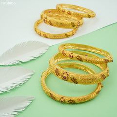 Mayro 1mg Six pic gold Bangles For Women - MYGB055