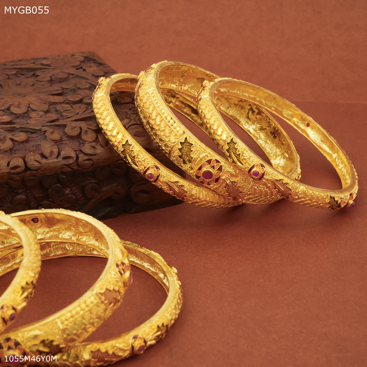 Mayro 1mg Six pic gold Bangles For Women - MYGB055