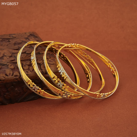 Mayro 1mg laser cut rhodium Bangles For Women - MYGB057