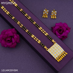 Mayro 1MG One Line Mangalsutra With Earrings For Women - MYGM013