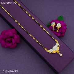 Mayro 1MG One line mangalsutra with earrings for women - MYGM015