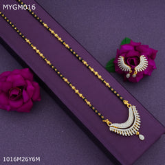 Mayro 1MG One line moon mangalsutra with earrings for women - MYGM016