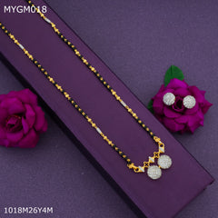 Mayro 1MG One line mangalsutra with earrings for women - MYGM018