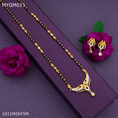 Mayro 1MG One Line Mangalsutra With Earrings For Women - MYGM011