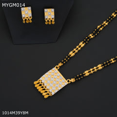 Mayro 1MG One Line Mangalsutra With Earrings For Women - MYGM013