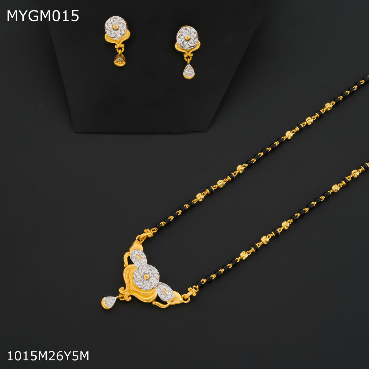 Mayro 1MG One line mangalsutra with earrings for women - MYGM015