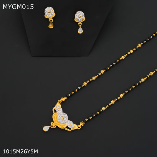 Mayro 1MG One line mangalsutra with earrings for women - MYGM015