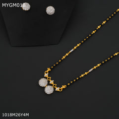 Mayro 1MG One line mangalsutra with earrings for women - MYGM018