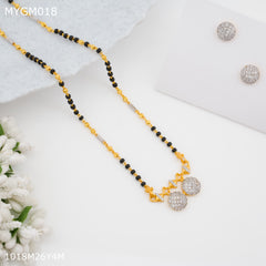 Mayro 1MG One line mangalsutra with earrings for women - MYGM018