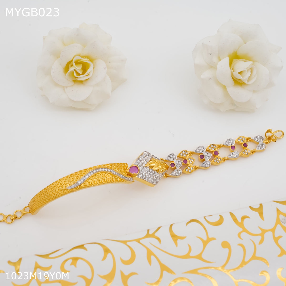 Mayro 1mg Dimond with gold plated BraceletFor Women - MYGB023