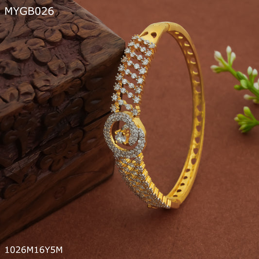 Mayro 1mg Gold plated rhodium kada For Women - MYGB026