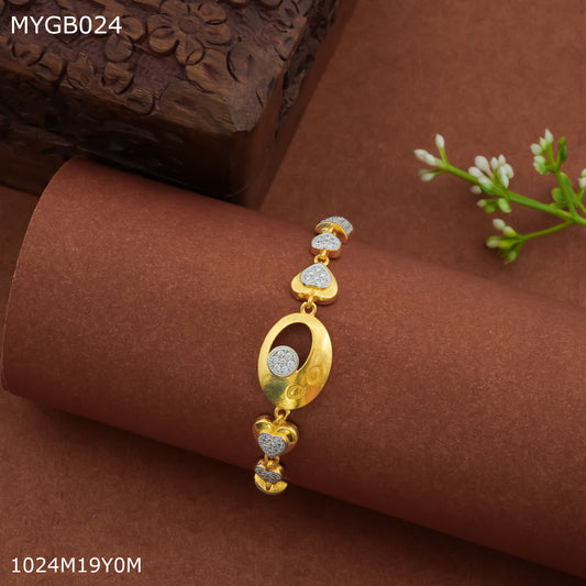 Mayro 1mg Dimond with gold plated Bracelet For Women - MYGB024