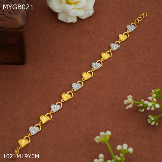 Mayro Hear ad gold plated braslate For Women - MYGB021