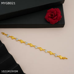 Mayro Hear ad gold plated braslate For Women - MYGB021