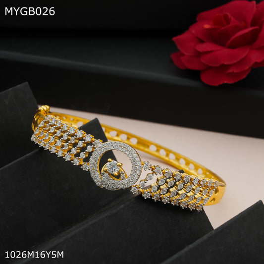 Mayro 1mg Gold plated rhodium kada For Women - MYGB026