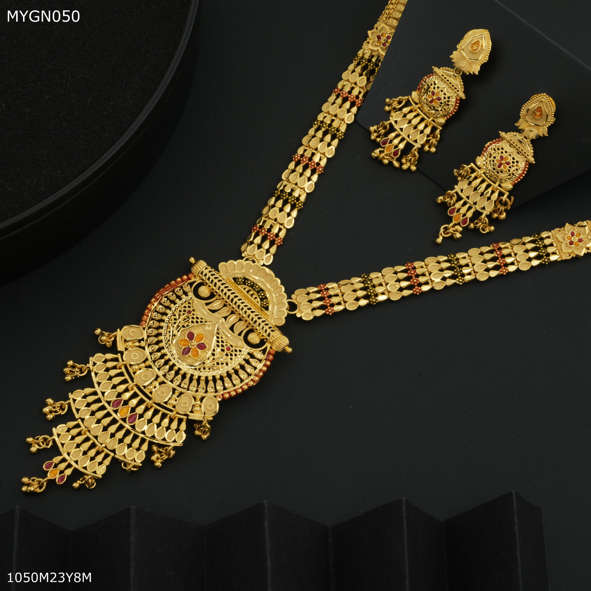 Mayro 1MG Rani Haar Long Set With Earring for women - MYGN050