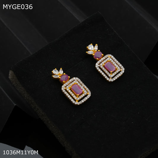 Mayro AD pink gold plated Earring for women - MYGE036