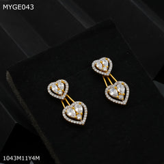 Mayro Heart AD gold plated Earring - MYGE043