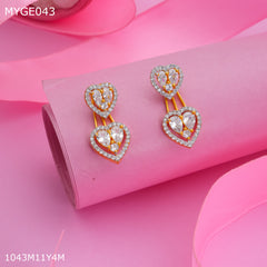 Mayro Heart AD gold plated Earring - MYGE043