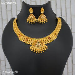 Mayro 1MG V Cut Neckless With Earring for women - MYGN029