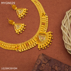 Mayro 1MG V Cut Neckless With Earring for women - MYGN029