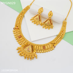 Mayro 1MG V Cut Neckless With Earring for women - MYGN029