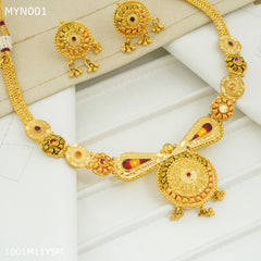 Mayro Round Cut Neckless With Earring for women - MYN001