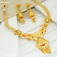 Mayro Flower Cut Moon Neckless With Earring for women - MYN006