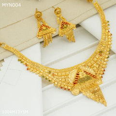 Mayro Pyramid Shape Neckless With Earring for women - MYN004