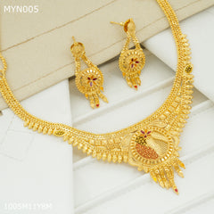 Mayro Moon Cut Neckless With Earring for women - MYN005