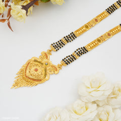 Mayro Stylish Flower cut Four Line Mangalsutra For Women - MYM068