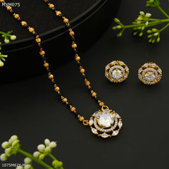 Mayro One Line Round AD Design mangalsutra - MYM075