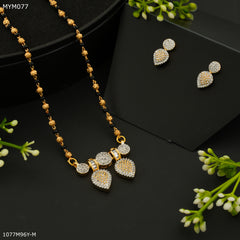 Mayro One Line Leaf Shape Design mangalsutra - MYM077