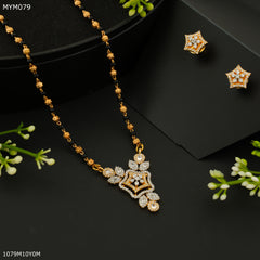 Mayro One Line AD Flower Design mangalsutra - MYM079