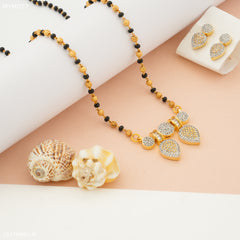 Mayro One Line Leaf Shape Design mangalsutra - MYM077