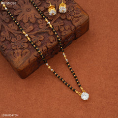 Mayro One Line Dimond Design mangalsutra - MYGM098